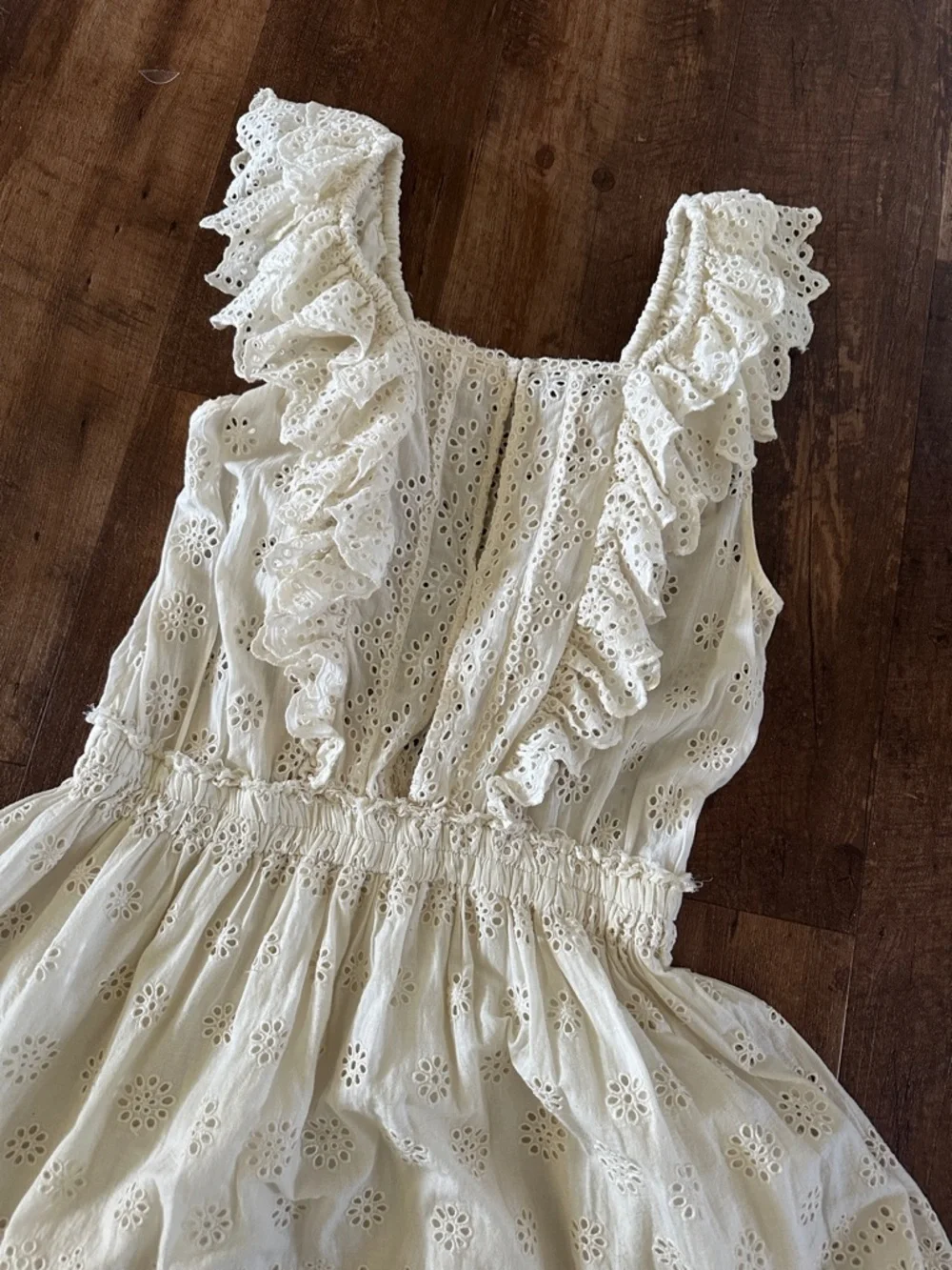 Love Shack fancy cream eyelet dress size large - Picture 4 of 6